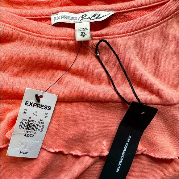 NWT EXPRESS ONE ELEVEN TANGERINE TOP. Size XS. - Picture 5 of 6